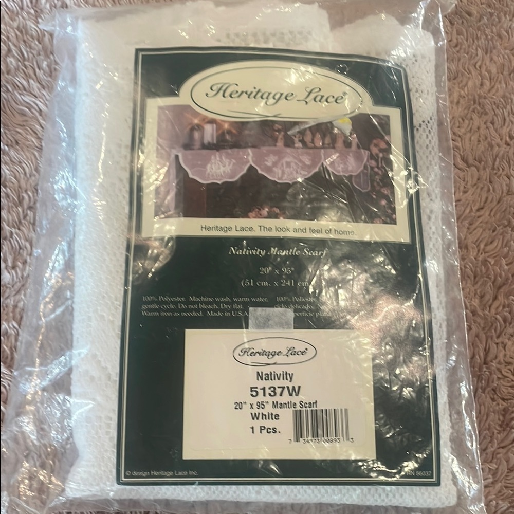 🌸NWT HERITAGE LACE White Mantle Scarf